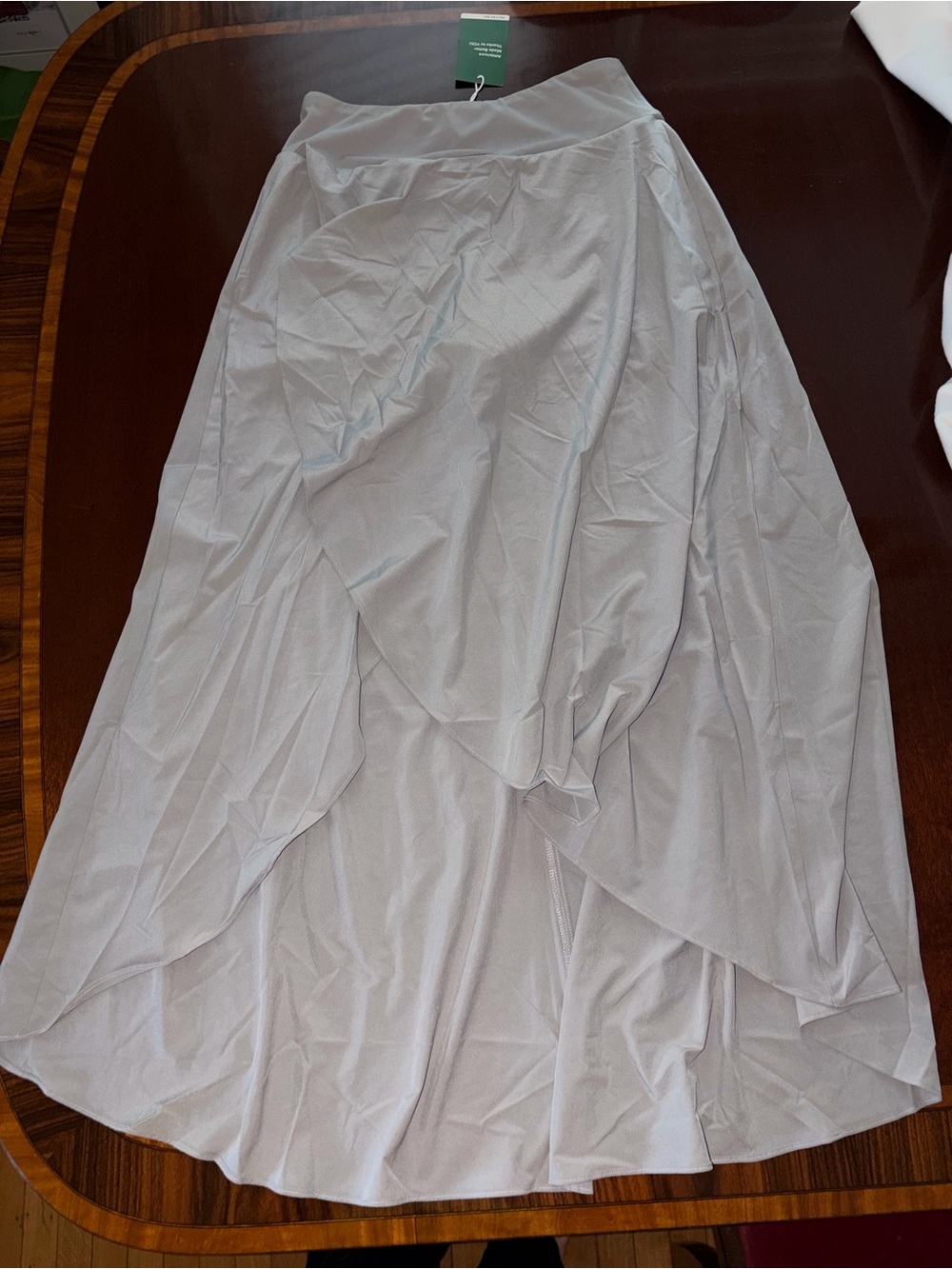 Halara gray athleisure flowy maxi skirt s new high waist hi lo ruffle skort nwt